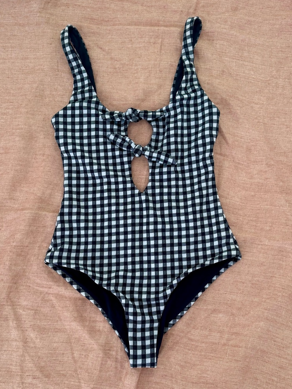 Mara Hoffman Black and White Gingham One-Piece Swimsuit